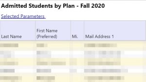 Example Admitted Students by Plan image